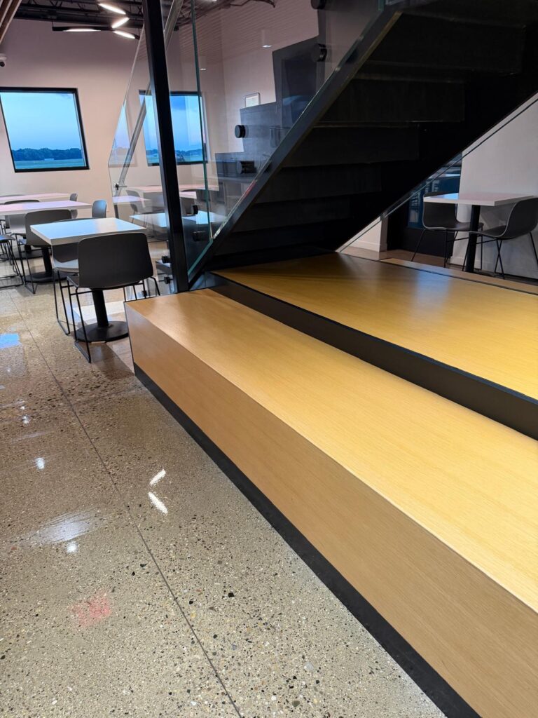 New Home 2 Commercial meeting room with carpeted floors maintained by Champion Cleaning Service